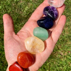 Seven Chakra Crystal Set - 7 Chakra Set - Tumbled Chakra Stone Set - Beginner Crystal Set - Cleansing Crystal - Chakra Balancer - Chakra Kit image 6