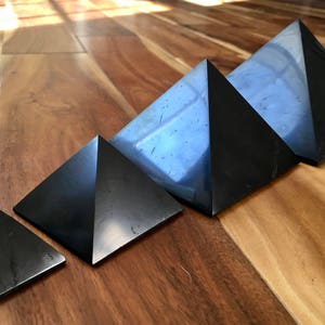 Shungite Pyramid 4 Sizes Available Shungite for EMF Protection Shungite Pyramid from Karelia, Russia image 4