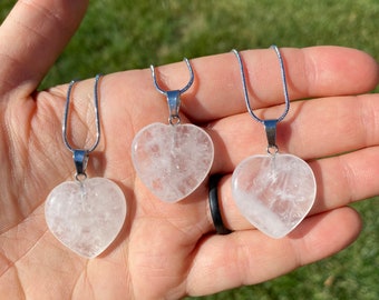 ネックレス・ペンダント Crystal Heart Necklace Heart Necklace | Silver-Finish Heart Necklace with Crystals