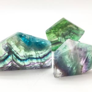 Fluorite Crystal - Rainbow Fluorite - Fluorite Slab - Fluorite Polygon - Rainbow Fluorite Slice - Fluorite Specimen - Polished Fluorite