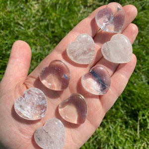 Clear Quartz Crystal Heart (0.75"-1.5") Tumbled Clear Quartz Heart Stone - Polished Crystal Clear Quartz - Clear Quartz Stone Heart image 6