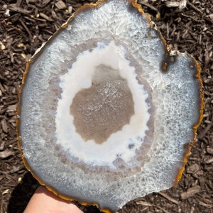 Agate Slab - One of a Kind Front Polished Agate Slice - Quartz Slice - Stone Slice - Agate Geode Slab - Agate Crystal Slab #14 - 25% Off