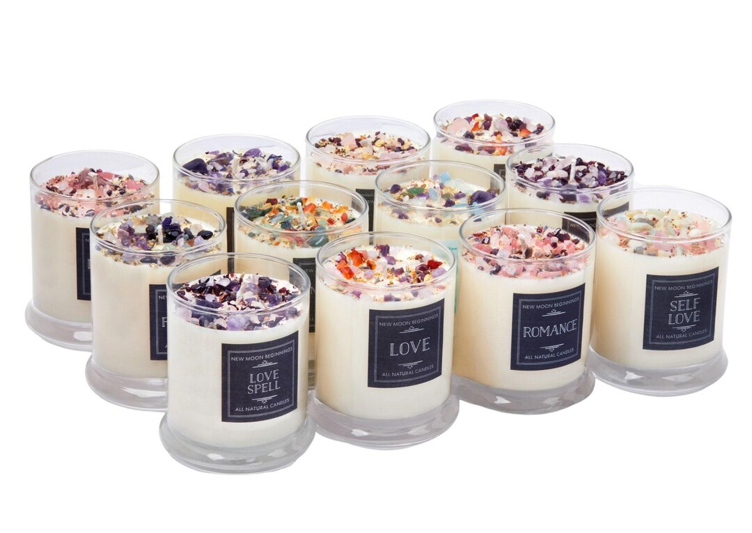 Handmade Love and Romance Candles - Love Crystal Candles - Love ...