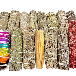a bunch of different types of herbs tied together