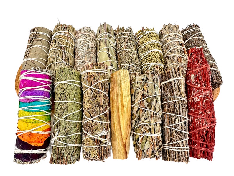 a bunch of different types of herbs tied together