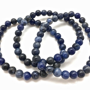 Sodalite Bracelet - Crystal Bracelet - Sodalite Jewelry - Elastic Bracelet - Natural Sodalite - Stretch Bracelet - Genuine Gemstone