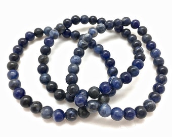 Sodalite Bracelet - Healing Crystal Bracelet - Sodalite Jewelry - Elastic Bracelet - Natural Sodalite - Stretch Bracelet - Genuine Gemstone