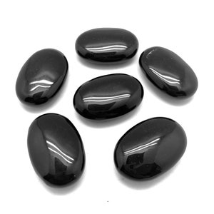 Black Obsidian Palm Stone (1.5" - 2") - Black Obsidian Worry Stone - Polished Black Obsidian Crystal