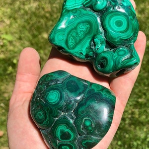 Pierre de malachite (~ 2&quot;-5&quot;) - cristal de malachite - cristaux et pierres - malachite brute - cristal de malachite naturelle - malachite véritable