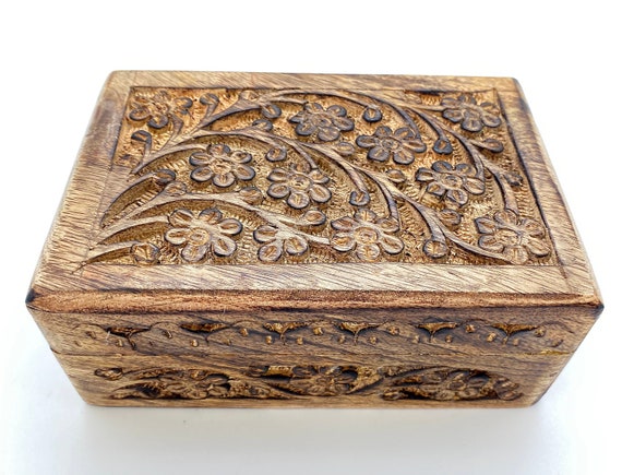 carved wooden box