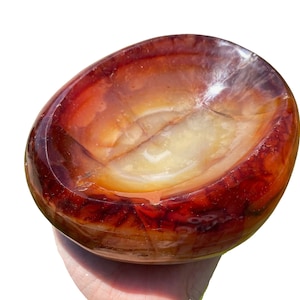 Carnelian Stone Bowl - Carved Carnelian Bowl - Polished Carnelian Crystal Bowl - Unique Carnelian Decor - Carved Crystal Bowl - #5
