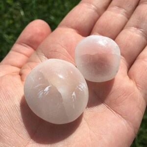 Selenite Crystal - Hand Polished Selenite Sphere - Crystals & Stones - Tumbled Selenite - Energy Cleansing - Selenite Tumbled Stone image 2