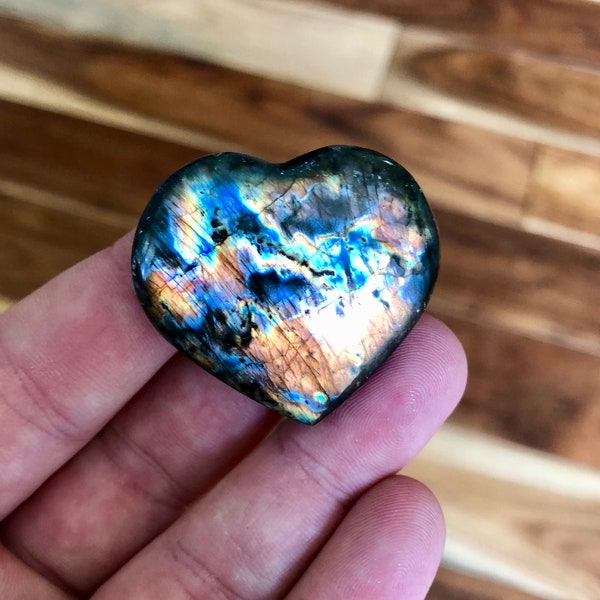 Spectrolite Stone Heart - Spectrolite Crystal - Extra Quality Labradorite- Heart Shaped Spectrolite - Labradorite Heart - Polished Heart