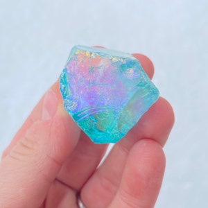 Raw Aqua Aura Quartz Crystal Rough Aqua Aura Quartz Stone Raw Aqua Aura Quartz Stone Raw Blue Quartz Healing Crystals and Stones image 2