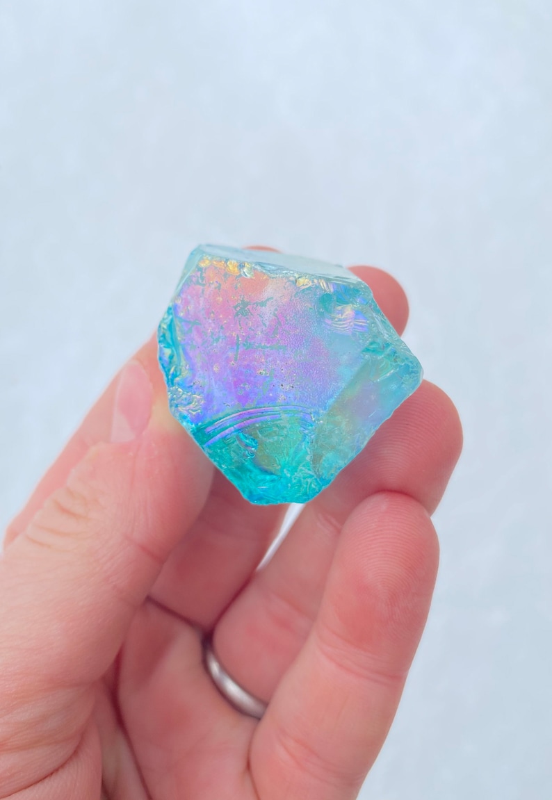 Raw Aqua Aura Quartz Crystal Rough Aqua Aura Quartz Stone Raw Aqua Aura Quartz Stone Raw Blue Quartz Healing Crystals and Stones image 2