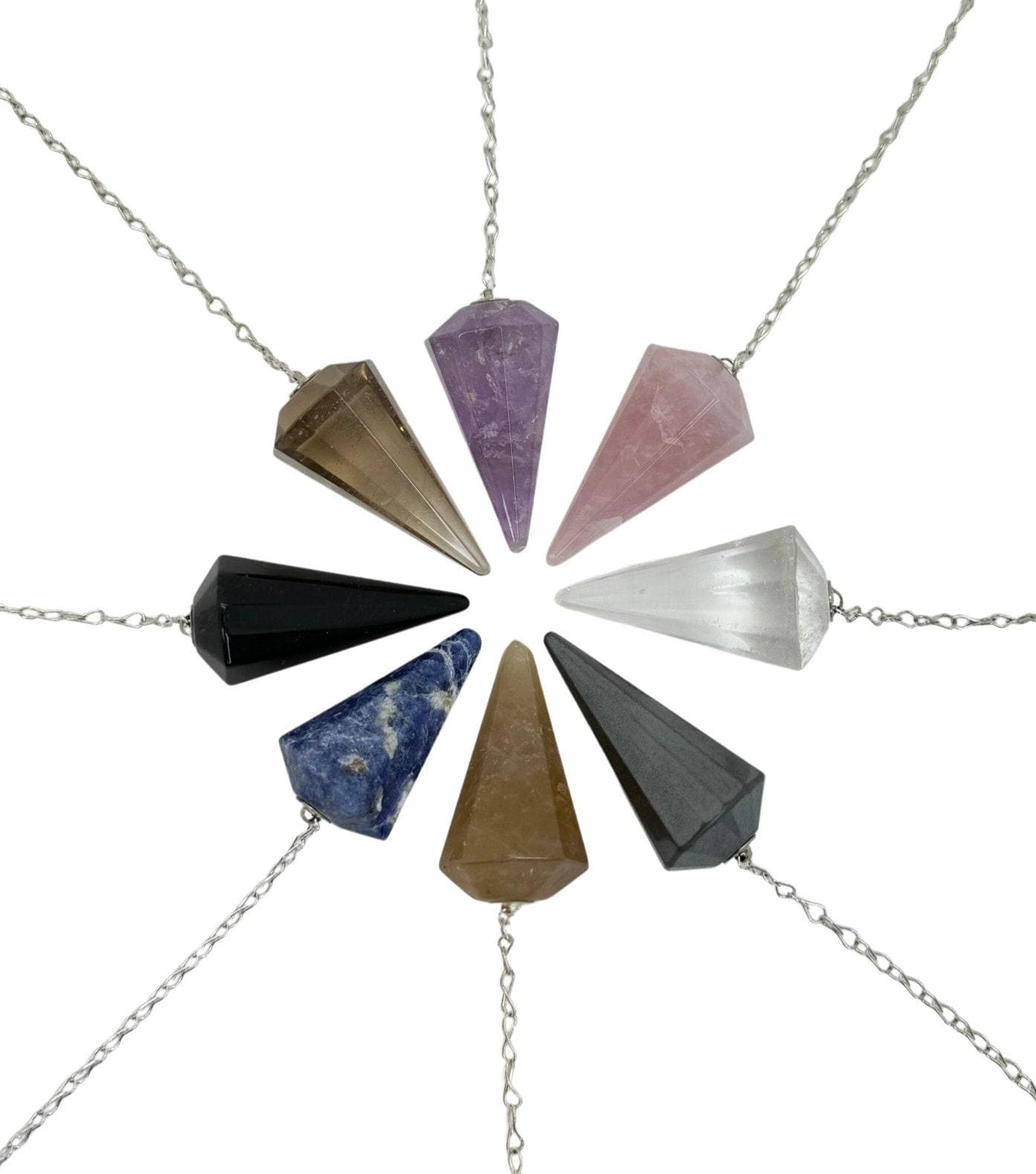 CSJA Reiki Spiritual Crystal Pendulum Natural Stone for Dowsing crystals Pendulums Divination Amethysts Pendant Pendulos H101 - 36
