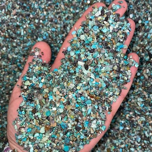 Turquoise Crystal Chips 2mm to 3mm (1lb Bag) Turquoise Stone Chips - Natural Turquoise Chips - Polished Natural Turquoise Gemstone Chips