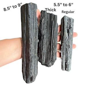 Tronco de turmalina negra en bruto (0,5”-9”), grado A - Piedra de turmalina negra en bruto - Cristal de turmalina negra natural - Varios tamaños - Procedente de Brasil imagen 8