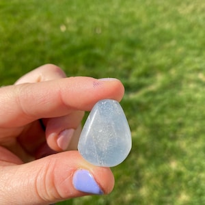 Blue Celestite Tumbled Stone NOT polished Multiple Sizes Available Tumbled Blue Celestite Crystal Blue Healing Crystal and Gemstone image 5