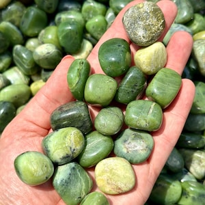 Serpentine Tumbled Stone - Multiple Sizes - New Jade Stone - Tumbled Serpentine Crystal - Polished Green Serpentine - Serpentine Tumbles