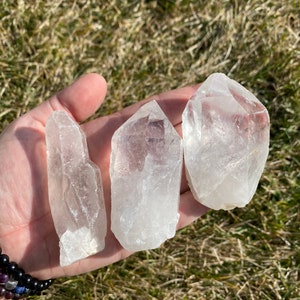 Clear Quartz Crystal Point Grade AB Quartz Raw Quartz Point Crystal Crystal Quartz Genuine Brazilian Quartz Quartz Crystal Point image 5