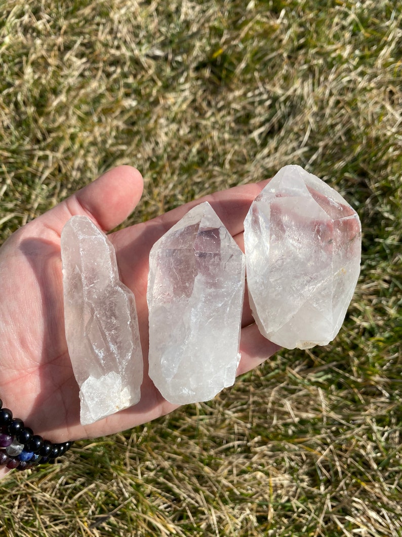 Clear Quartz Crystal Point Grade AB Quartz Raw Quartz Point Crystal Crystal Quartz Genuine Brazilian Quartz Quartz Crystal Point image 5