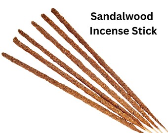 Incienso de sándalo totalmente natural (paquete de 6) - Incienso de resina de sándalo genuino - Incienso en barra para limpieza - Incienso artesanal