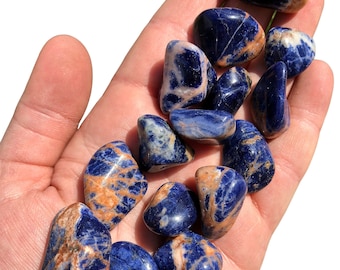 Sodalite Tumbled Stone - Multiple Sizes Available - Tumbled Sunset Sodalite Crystal - Polished Blue Sodalite - Sunset Sodalite Gemstone