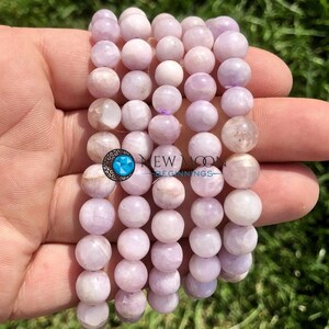 Pink Kunzite Bracelet 7-8mm - Elastic Bracelet - Crystals Bracelet - Kunzite Jewelry - Dainty Pink Gemstone - Genuine Pink Kunzite image 5