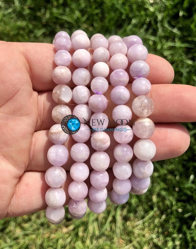 Pink Kunzite Bracelet 7-8mm - Elastic Bracelet - Crystals Bracelet - Kunzite Jewelry - Dainty Pink Gemstone - Genuine Pink Kunzite image 5