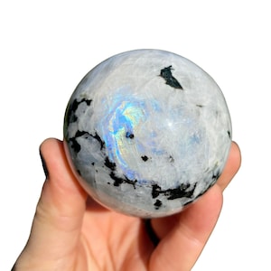 Rainbow Moonstone Sphere (1.5&quot; - 3&quot;) - Rainbow Moonstone Crystal Sphere - Rainbow Flash Crystal - Polished Rainbow Moonstone Ball - 15% Off