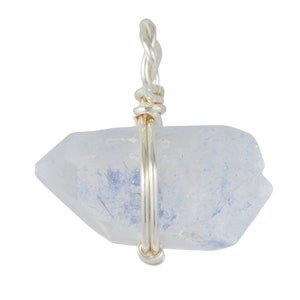 Roher Dumortierit Quarz Anhänger - Sterling Silber Draht Gewickelt Anhänger - Dumortierit Quarz Kristall Halskette - Handgemachter Schmuck - 119