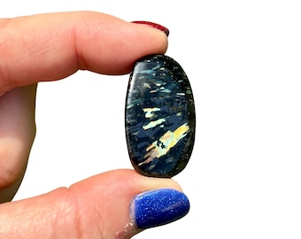 Nuummite Tumbled Stone from Greenland - Genuine Nuummite Stone Sourced from Greenland - Greenland Nuummite Crystal - Real Greenland Nuummite