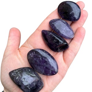 Dark Amethyst Crystal Pebble Tumbled Stone  - Multiple Sizes Available - Tumbled Dark Amethyst Crystal - Polished Purple Amethyst Pebble
