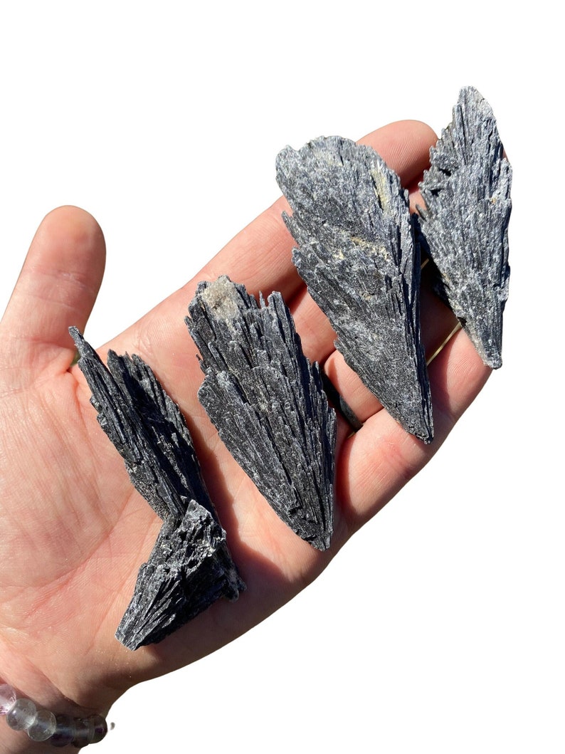 Black Kyanite Raw Black Kyanite Raw Kyanite Blades Black Kyanite Fans Rough Black Kyanite Broom Natural Black Kyanite Blades image 4