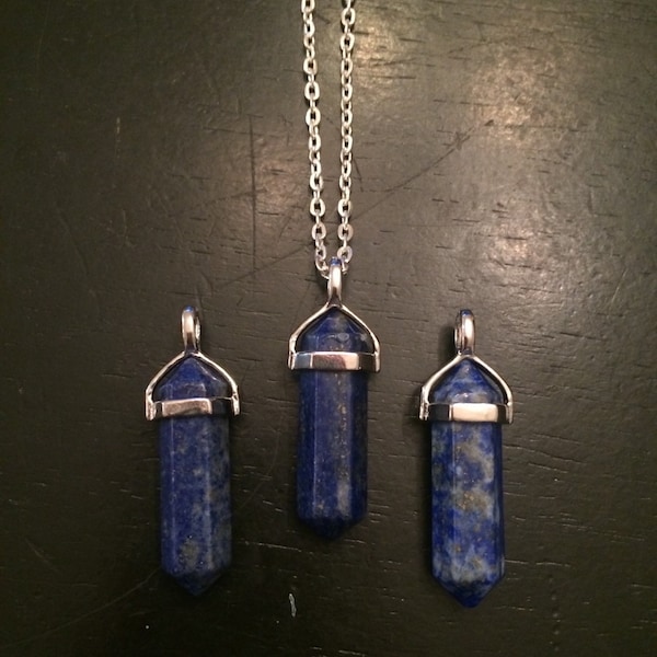 Lapis Lazuli Necklace - Lapis Lazuli Pendant - Polished Lapis Lazuli Point Pendant - Healing Crystal Necklace - Lapis Lazuli Jewelry