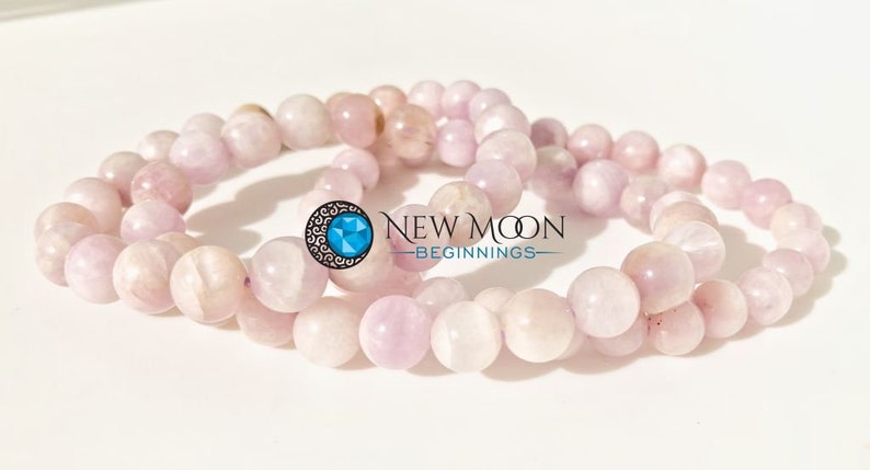 Pink Kunzite Bracelet 7-8mm - Elastic Bracelet - Crystals Bracelet - Kunzite Jewelry - Dainty Pink Gemstone - Genuine Pink Kunzite image 7