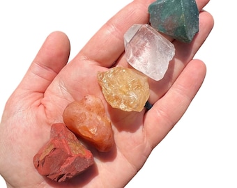 Aries Zodiac Crystal Set - Raw Crystals for Aries - Zodiac Gift for Aries - Rough Crystals - Aries Birthday Kit - Aries Birthstone Gift Set