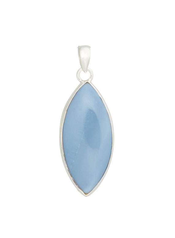 Owyhee Blue Opal Pendant Sterling Silver - Owyhee Blue Opal jewelry - Owyhee Blue Opal Necklace - Crystals and Stones 770