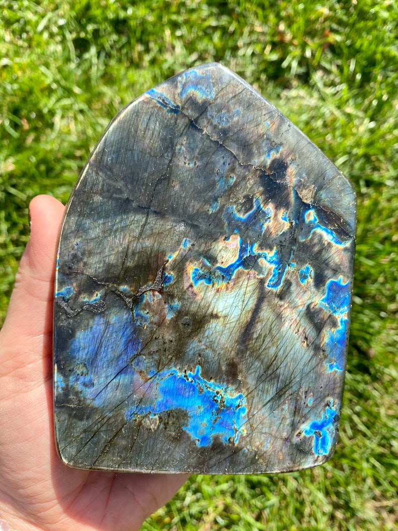 Labradorite Spectrolite Spectrolite Standing Specimen - All Polished Labradorite Free Form ...