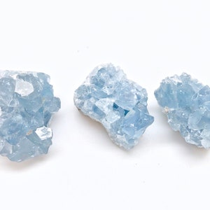 Raw Celestite Cluster (0.5" to 6.5") Blue Celestite Geode - Celestite Cluster - Blue Celestine - Natural Celestite - Rough Celestite Cluster