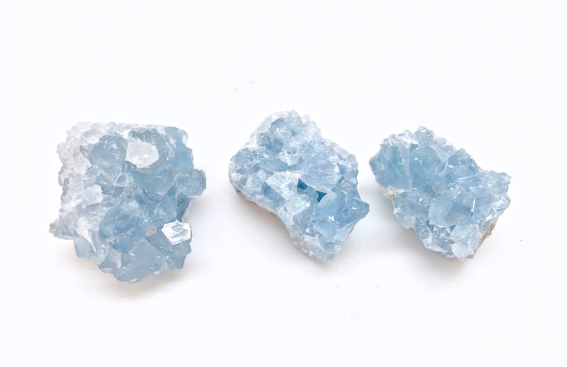 Raw Celestite Cluster (0.5' to 4.5') blue celestite geode - celestite cluster - healing crystals and stones - celestite crystal 