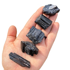 Black Tourmaline Crystal (0.5" - 9") Black Tourmaline Raw - Black Tourmaline Chunk - Raw Black Tourmaline - A Grade Black Tourmaline Raw image 1