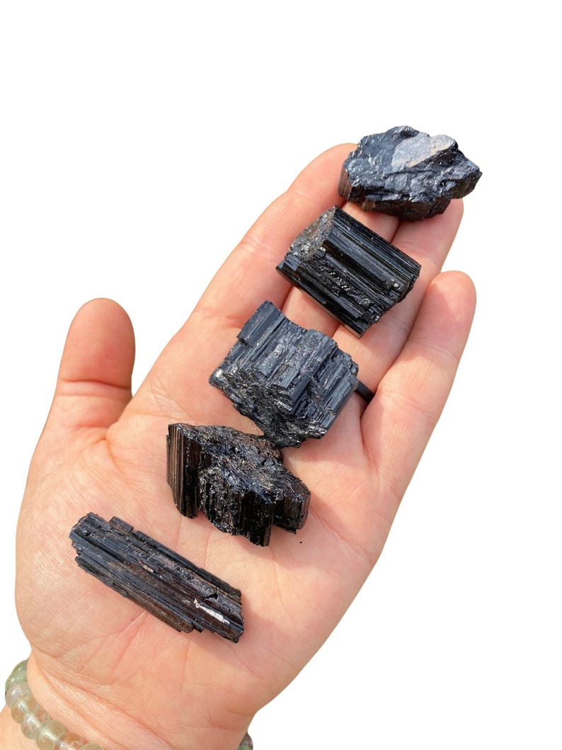 Black Tourmaline Crystal (0.5" - 9") Black Tourmaline Raw - Black Tourmaline Chunk - Raw Black Tourmaline - A Grade Black Tourmaline Raw image 1