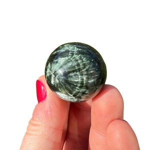 Seraphinite Sphere (~1.2&quot;) - Grade AAA Seraphinite Stone Sphere - Seraphinite Crystal Sphere - Polished Seraphinite - 10% Off!