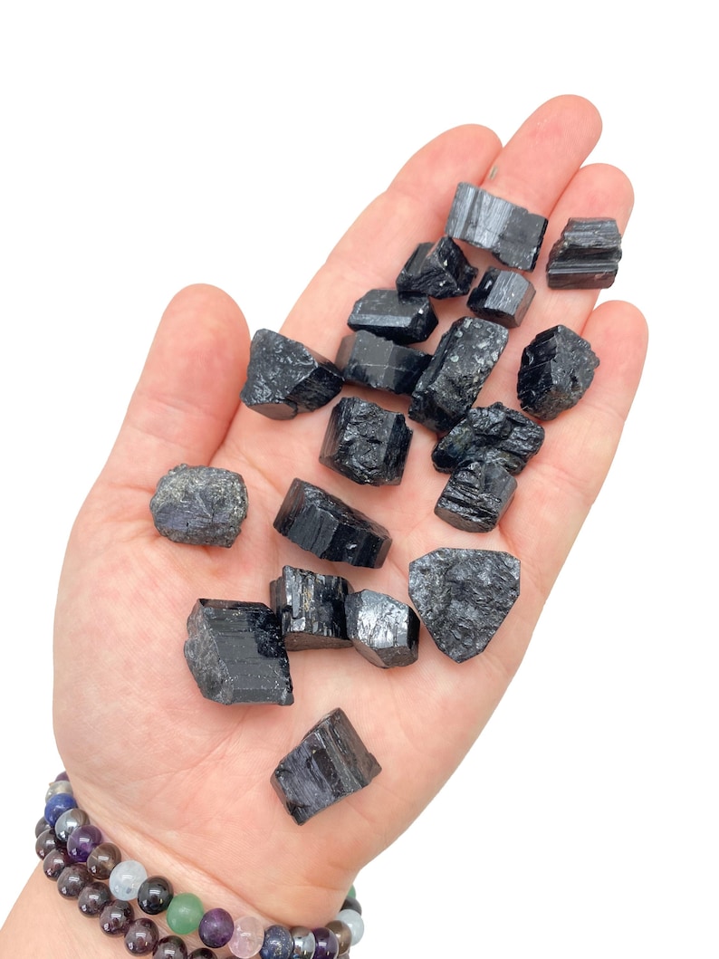 Black Tourmaline Crystal - Black Tourmaline Raw - Rough Black Tourmaline - Grade A Black Tourmaline - Small Black Tourmaline - High Quality! image 3