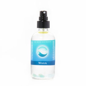 Water Element Spray Four Elements Room Spray Aromatherapy Essential Oils Healing Crystals Aquamarine & Amazonite Body Spray 4oz