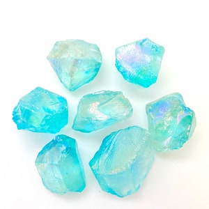 Raw Aqua Aura Quartz Crystal Rough Aqua Aura Quartz Stone Raw Aqua Aura Quartz Stone Raw Blue Quartz Healing Crystals and Stones image 4