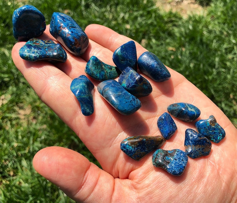 Shattuckite Tumbled Stone Grade A Shattuckite Multiple Sizes Available Shattuckite Tumbled Crystal Polished Blue Gemstone image 6