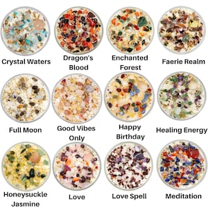 Crystals & Herbs Tealight Candles Soy Energy Candles Aromatherapy Candles Soy Tealights Handmade Crystal Candles Cute Candle Gift image 4